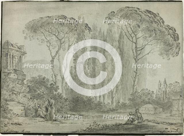 Mourners in a Graveyard, n.d. Creator: Carlo Labruzzi.