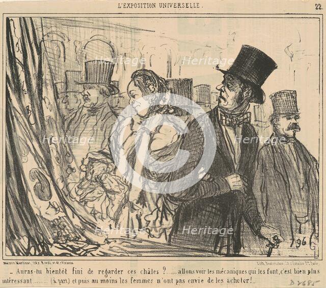 Auras-tu bientot fini de regarder ces châles?...1855. Creator: Honore Daumier.