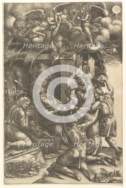 The Adoration of the Shepherds, late 1570s. Creator: Giorgio Ghisi.