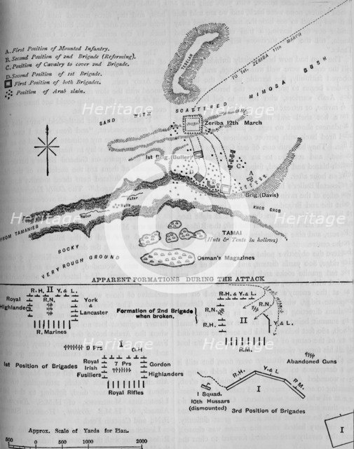 'Plan of the Battle of Tamai, (March 13, 1884)', c1881-85. Artist: Unknown.