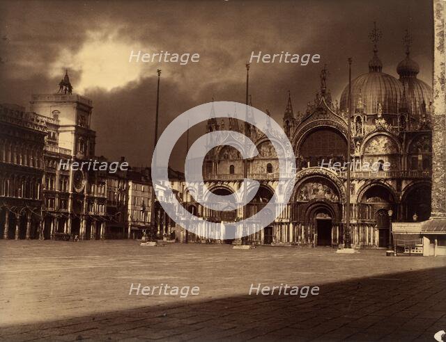 Piazza San Marco, Venice, Printed 1870 circa. Creator: Antonio Perini.