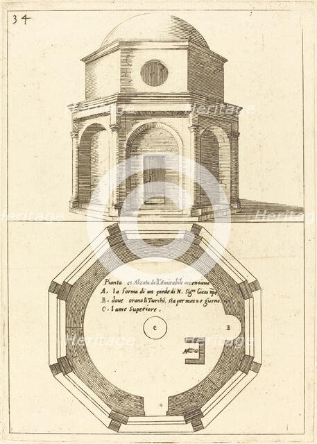 Plan and Elevation of the Church of the Ascension, 1619. Creator: Jacques Callot.