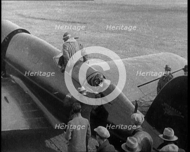 American Aviator Charles Augustus Lindbergh and His Wife Anne Morrow Lindbergh Wearing..., 1930s. Creator: British Pathe Ltd.