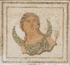 Luna, Goddess of the Moon. Roman Mosaic, 3rd cen. AD. Creator: Classical Antiquities.