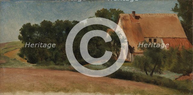 German Farmhouse by a Road, 1863. Creator: Hjalmar Munsterhjelm.