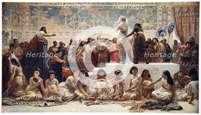 'The Babylonian Marriage Market', 1915.  Artist: Ernest Wellcousins