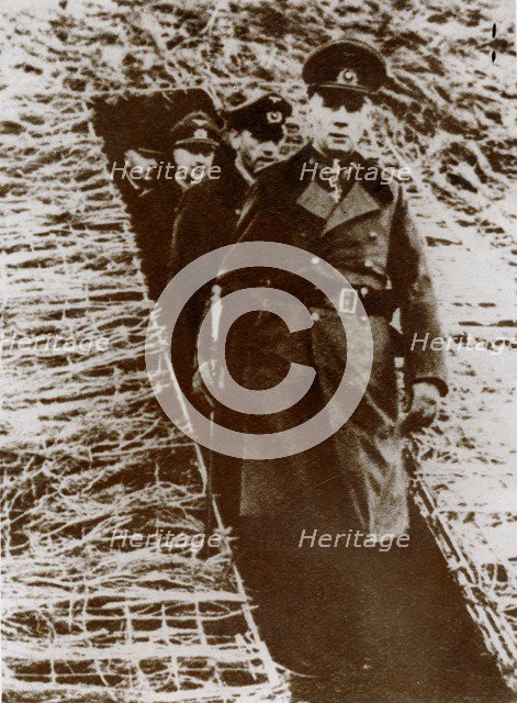 Field Marshal Erwin Rommel inspecting a dugout on the Channel coast, France, World War II, 1944 Artist: Unknown