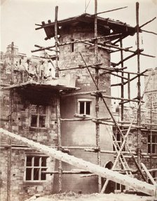 Scaffolding - Liviesmore Castle, Printed 1862 circa. Creator: F. C. Currey.
