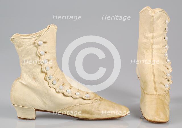 Wedding boots, American, 1865-79. Creator: Unknown.