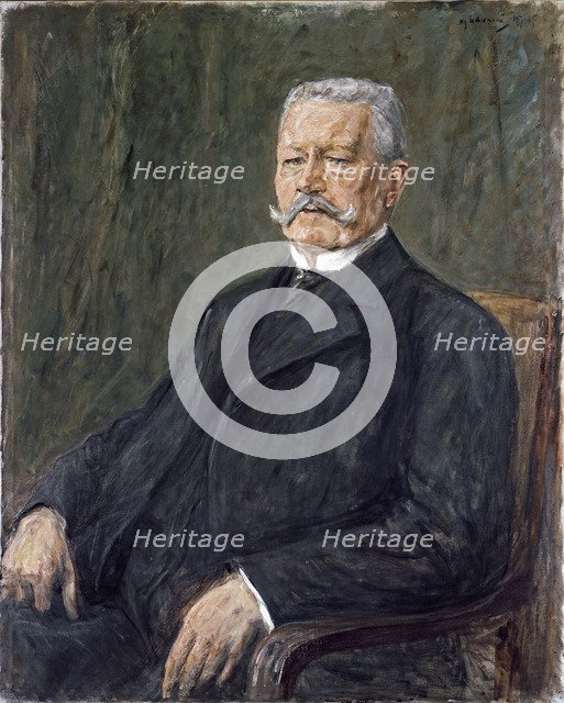 Portrait of Paul von Hindenburg. Artist: Liebermann, Max (1847-1935)