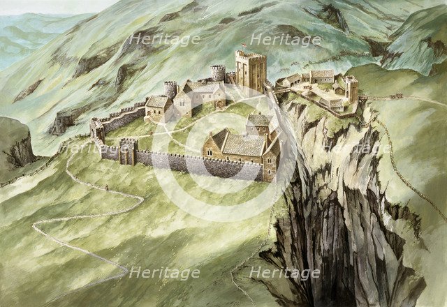Peveril Castle, 14th century, (c1990-2010) Artist: Peter Urmston.