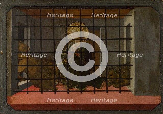 Saint Mamas in Prison thrown to the Lions (Predella Panel of the Pistoia Santa Trinità Altarpiece), 1455-1460. Artist: Lippi, Fra Filippo (1406-1469)