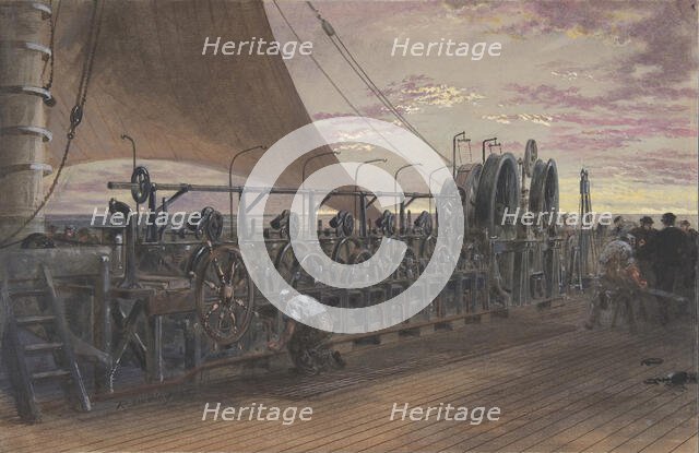 The Paying-out Machinery in the Stern of the Great Eastern, 1865. Creator: Robert Charles Dudley.