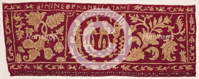 Embroidered Border: The Baking of Unleavened Bread, 1500s-1600s. Creator: Unknown.