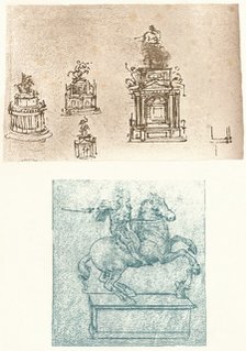Two preparatory studies for the Sforza Monument, c1482-c1499 (1883). Artist: Leonardo da Vinci.