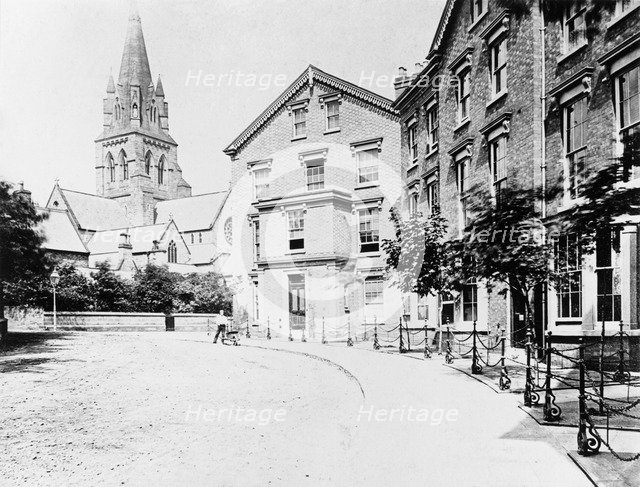 Wellington Circus and St Barnabas Cathedral, Nottingham, Nottinghamshire, c1870. Artist: Unknown