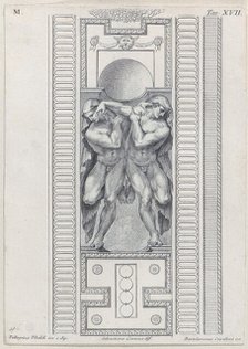 Plate 17: two nude figures wearing veils, 1756. Creators: Bartolomeo Crivellari, Sebastiano Gamma.