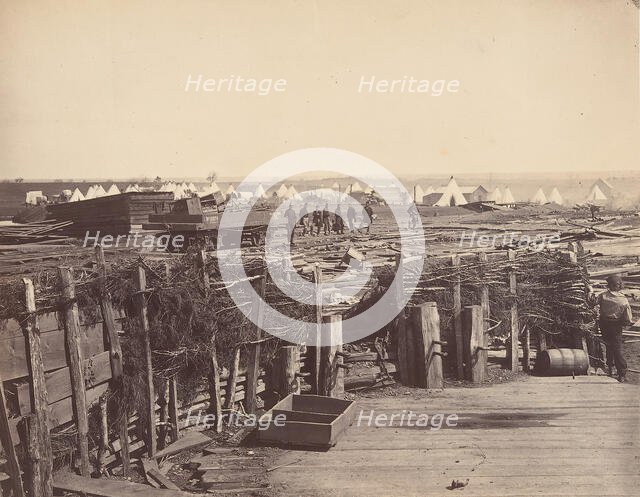 Fortifications, Manassas, Occupied by 13th Mass., 1862. Creator: Mathew Brady.