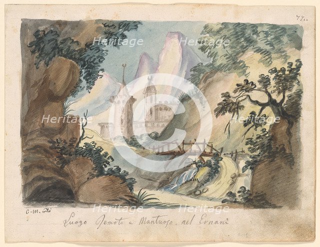 Set design for the Opera Ernani by Giuseppe Verdi.