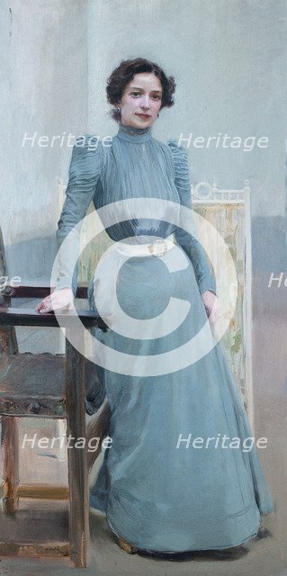 Clotilde in a grey dress, 1900. Creator: Sorolla y Bastida, Joaquín (1863-1923).