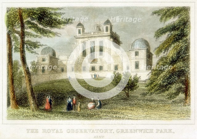 The Royal Greenwich Observatory, Flamsteed House, Greenwich Park, London, c1835. Artist: Unknown