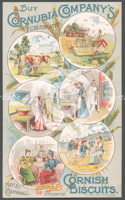 Cornubia Company Cornish biscuits, 1890s. Artist: Unknown