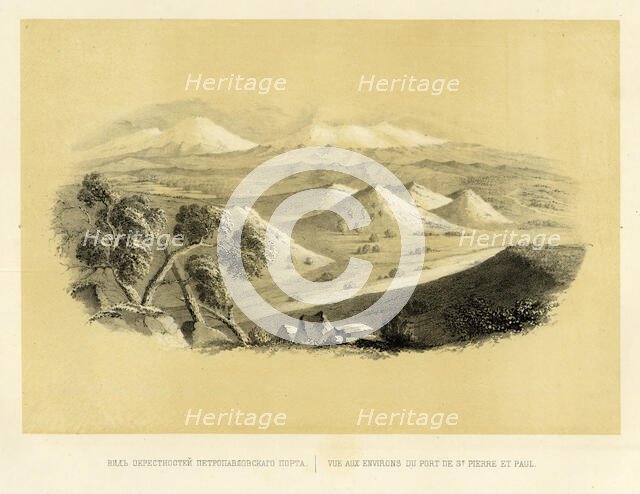 View of the Countryside near the Port of Petropavlovsk, 1856. Creator: Ivan Dem'ianovich Bulychev.