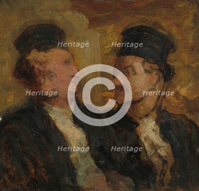Two Lawyers, c. 1860. Creator: Honore Daumier.