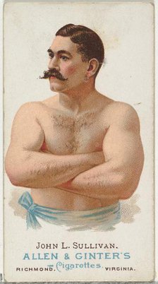 John L. Sullivan, Pugilist, from World's Champions, Series 1 (N28) for Allen & Ginter Ciga..., 1887. Creator: Allen & Ginter.