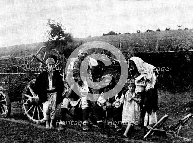 Ten Days in Bosnia - Bosnian peasants and wagon, 1895. Creator: Andre & Sleigh.