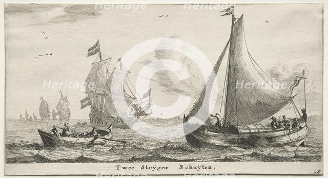 Ships of Amsterdam: Two Pier Boats. Creator: Reinier Nooms (Dutch, c. 1623-1667).