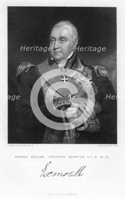 Edward Pellew, 1st Viscount Exmouth, British naval officer, 1831.Artist: W Holl