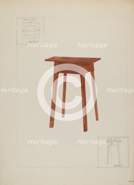 Table, probably 1937. Creator: George Fairbanks.