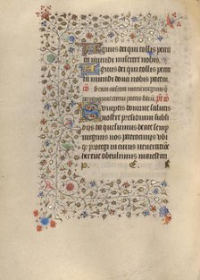 Decorated Text Page; Book of Hours, about 1420. Creator: Unknown.