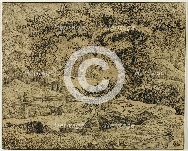 Landscape with Figure Resting Under Tree by Stream, n.d. Creator: Jacob van Ruisdael.