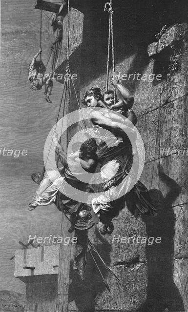 'Fugitives - An Episode of the Siege of Athens by Sylla. After Leon Glaize, 1877', 1886. Creator: Kellenbach.