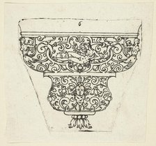 Plate 6, from twenty ornamental designs for goblets and beakers, 1604. Creator: Master AP.
