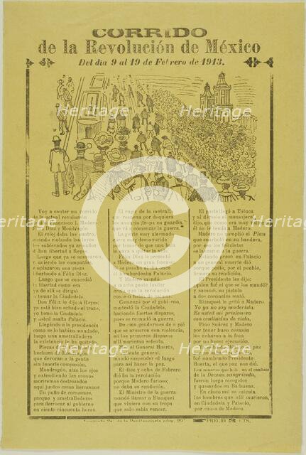 Merry Verse about the Mexican Revolution, 1913. Creator: José Guadalupe Posada.