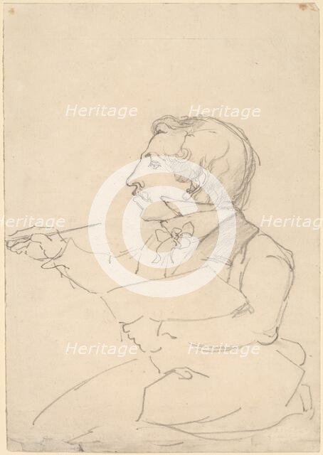 Eastman Johnson Sketching, c. 1849/1851. Creator: Emanuel Gottlieb Leutze.