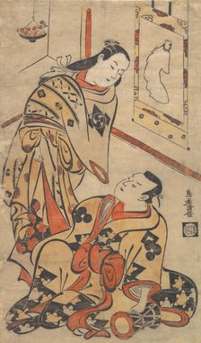 Kabuki Actors Nakamura Gentaro and Ikushima Shingoro, ca. 1710., ca. 1710. Creator: Torii Kiyomasu I.