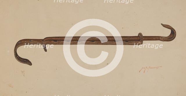 Fireplace Tool, c. 1940. Creator: Sydney Roberts.