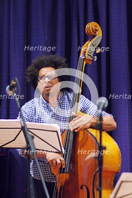 Rashaan Carter, Watermill Jazz Club, Dorking, Surrey, 2015.  Artist: Brian O'Connor.