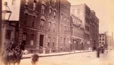 Bellevue Hospital, New York City: the street with nurses' entrance..., 1885-1898. Creator: Unknown.
