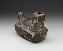Vessel in the Form of a Flute-Player Laying atop Rectangle Shape, A.D. 1000/1400. Creator: Unknown.