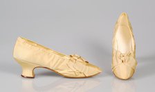Evening shoes, French, 1880-90. Creator: J Ferry.