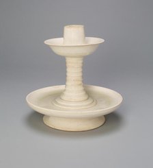 Dish-Shaped Candlestand with Long, Ribbed Neck, Sui (581-618) or Tang dynasty, early 7th cent. Creator: Unknown.