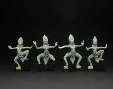 Group of Four Celestial Dancing Beauties (Apsaras), Angkor period, late 12th/early 13th century. Creator: Unknown.