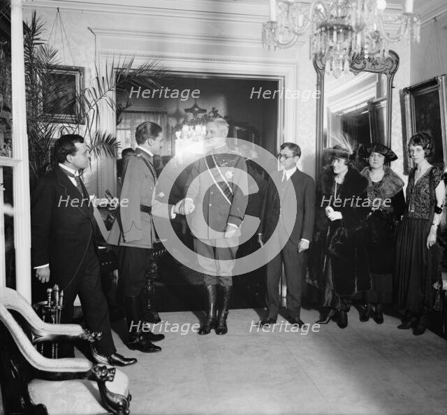 Presentation of Roman medals to Baker & March, between 1910 and 1920. Creator: Harris & Ewing.