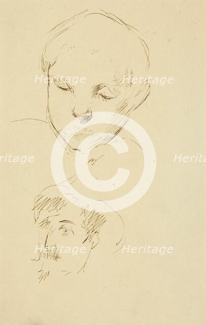 Profile of a Boy and Self-Portrait [recto], 1884-1888. Creator: Paul Gauguin.