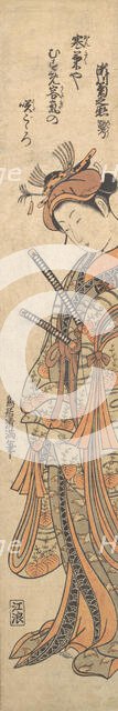 The Second Segawa Kikunojo Commonly Known by His Literary Name, Roko, ca. 1762., ca. 1762. Creator: Torii Kiyomitsu.